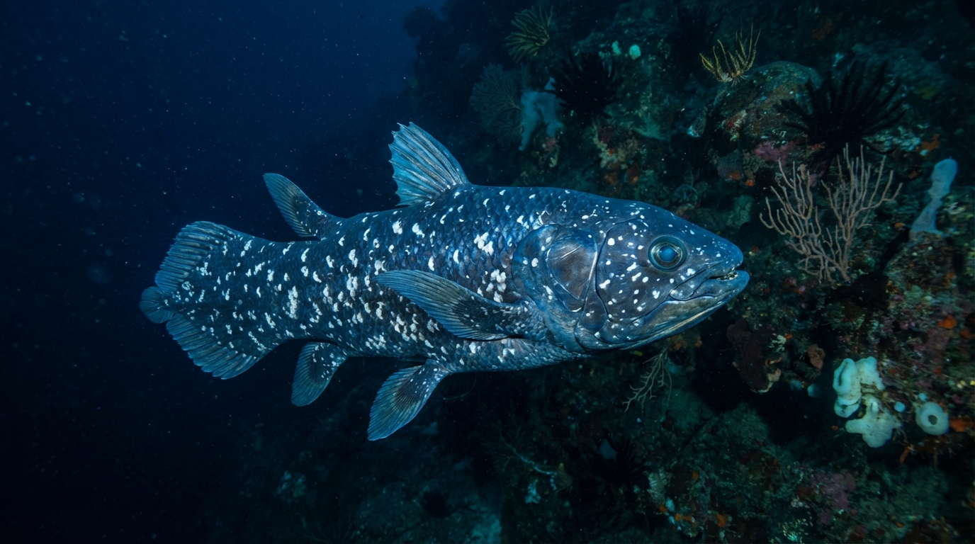 französische taucher fotografieren erstmals ein lebendes fossil – eine emblematische art – in den gewässern indonesiens und dokumentieren ein einzigartiges naturwunder.