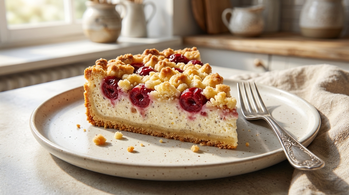 genießen sie unseren kirsch-quark-streuselkuchen vom blech – eine perfekte kombination aus cremigem quark, fruchtigen kirschen und knusprigen streuseln für unwiderstehlichen geschmack.