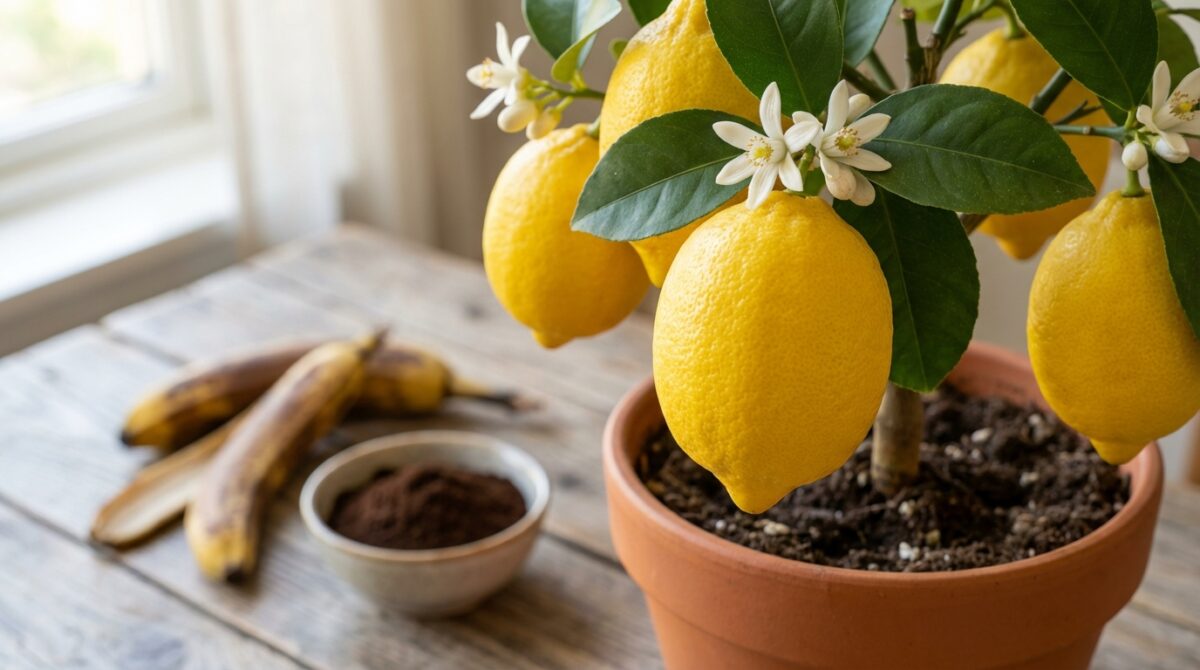 entdecken sie, wie sie ihren zitronenbaum mit dieser hausmischung aus küchenabfällen pflegen können – voller blüten und großer früchte. nie mehr wegwerfen!