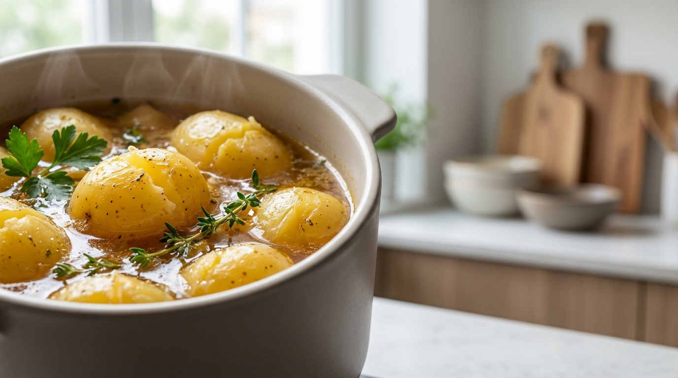 kartoffeln nicht länger im wasser kochen: mit dieser aromatischen brühe erhalten sie einen vollkommen neuen, intensiven geschmack.